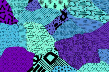 Soyut siyah darbeler, El, Vektör Deseni 'ni çizdi. Geometrik tarzda soyut arkaplan. Soyut çok renkli geometrik desen.