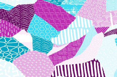 Soyut siyah darbeler, El, Vektör Deseni 'ni çizdi. Geometrik tarzda soyut arkaplan. Soyut çok renkli geometrik desen.