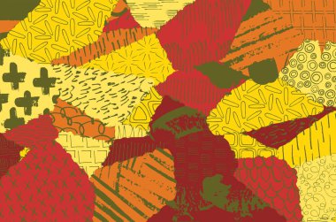 Soyut siyah darbeler, El, Vektör Deseni 'ni çizdi. Geometrik tarzda soyut arkaplan. Soyut çok renkli geometrik desen.