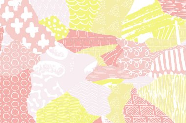 Soyut siyah darbeler, El, Vektör Deseni 'ni çizdi. Geometrik tarzda soyut arkaplan. Soyut çok renkli geometrik desen.