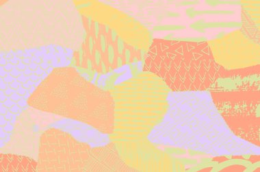 Soyut siyah darbeler, El, Vektör Deseni 'ni çizdi. Geometrik tarzda soyut arkaplan. Soyut çok renkli geometrik desen.