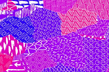 Soyut siyah darbeler, El, Vektör Deseni 'ni çizdi. Geometrik tarzda soyut arkaplan. Soyut çok renkli geometrik desen.