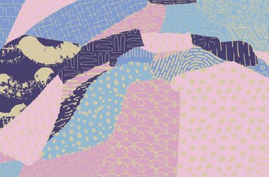 Soyut siyah darbeler, El, Vektör Deseni 'ni çizdi. Geometrik tarzda soyut arkaplan. Soyut çok renkli geometrik desen.