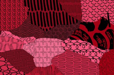 Soyut siyah darbeler, El, Vektör Deseni 'ni çizdi. Geometrik tarzda soyut arkaplan. Soyut çok renkli geometrik desen.