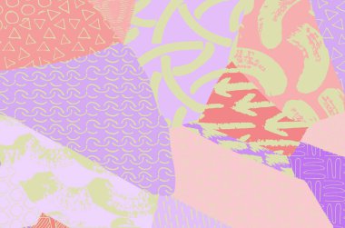 Soyut siyah darbeler, El, Vektör Deseni 'ni çizdi. Geometrik tarzda soyut arkaplan. Soyut çok renkli geometrik desen.