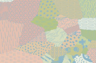 Soyut siyah darbeler, El, Vektör Deseni 'ni çizdi. Geometrik tarzda soyut arkaplan. Soyut çok renkli geometrik desen.