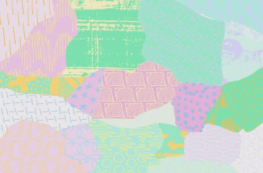 Soyut siyah darbeler, El, Vektör Deseni 'ni çizdi. Geometrik tarzda soyut arkaplan. Soyut çok renkli geometrik desen.