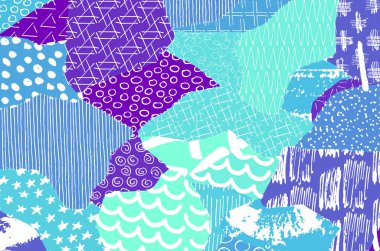 Soyut siyah darbeler, El, Vektör Deseni 'ni çizdi. Geometrik tarzda soyut arkaplan. Soyut çok renkli geometrik desen.