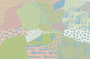 Soyut siyah darbeler, El, Vektör Deseni 'ni çizdi. Geometrik tarzda soyut arkaplan. Soyut çok renkli geometrik desen.