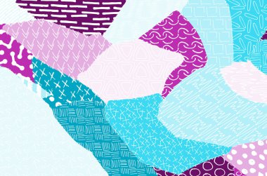 Soyut siyah darbeler, El, Vektör Deseni 'ni çizdi. Geometrik tarzda soyut arkaplan. Soyut çok renkli geometrik desen.