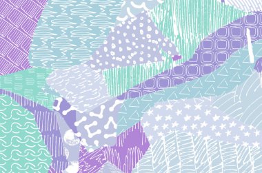 Soyut siyah darbeler, El, Vektör Deseni 'ni çizdi. Geometrik tarzda soyut arkaplan. Soyut çok renkli geometrik desen.