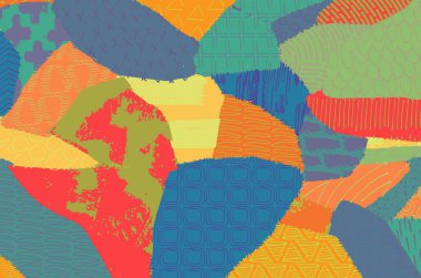 Soyut siyah darbeler, El, Vektör Deseni 'ni çizdi. Geometrik tarzda soyut arkaplan. Soyut çok renkli geometrik desen.