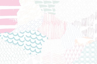 Soyut siyah darbeler, El, Vektör Deseni 'ni çizdi. Geometrik tarzda soyut arkaplan. Soyut çok renkli geometrik desen.