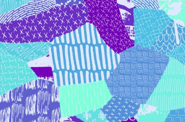 Soyut siyah darbeler, El, Vektör Deseni 'ni çizdi. Geometrik tarzda soyut arkaplan. Soyut çok renkli geometrik desen.