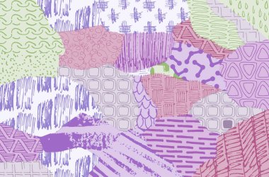 Soyut siyah darbeler, El, Vektör Deseni 'ni çizdi. Geometrik tarzda soyut arkaplan. Soyut çok renkli geometrik desen.