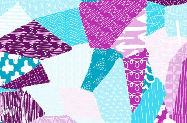 Soyut siyah darbeler, El, Vektör Deseni 'ni çizdi. Geometrik tarzda soyut arkaplan. Soyut çok renkli geometrik desen.