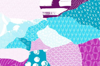 Soyut siyah darbeler, El, Vektör Deseni 'ni çizdi. Geometrik tarzda soyut arkaplan. Soyut çok renkli geometrik desen.