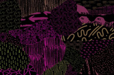 Soyut siyah darbeler, El, Vektör Deseni 'ni çizdi. Geometrik tarzda soyut arkaplan. Soyut çok renkli geometrik desen.