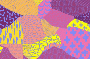 Soyut siyah darbeler, El, Vektör Deseni 'ni çizdi. Geometrik tarzda soyut arkaplan. Soyut çok renkli geometrik desen.