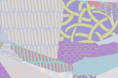 Soyut siyah darbeler, El, Vektör Deseni 'ni çizdi. Geometrik tarzda soyut arkaplan. Soyut çok renkli geometrik desen.