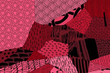 Soyut siyah darbeler, El, Vektör Deseni 'ni çizdi. Geometrik tarzda soyut arkaplan. Soyut çok renkli geometrik desen.