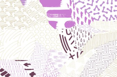 Soyut siyah darbeler, El, Vektör Deseni 'ni çizdi. Geometrik tarzda soyut arkaplan. Soyut çok renkli geometrik desen.