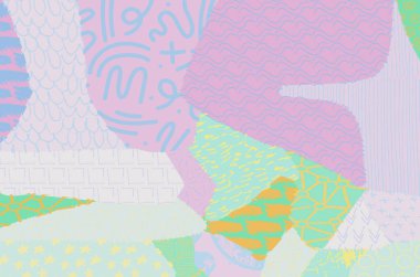 Soyut siyah darbeler, El, Vektör Deseni 'ni çizdi. Geometrik tarzda soyut arkaplan. Soyut çok renkli geometrik desen.