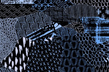 Soyut siyah darbeler, El, Vektör Deseni 'ni çizdi. Geometrik tarzda soyut arkaplan. Soyut çok renkli geometrik desen.