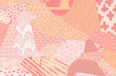 Soyut siyah darbeler, El, Vektör Deseni 'ni çizdi. Geometrik tarzda soyut arkaplan. Soyut çok renkli geometrik desen.