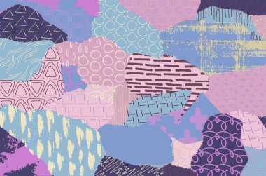 Soyut siyah darbeler, El, Vektör Deseni 'ni çizdi. Geometrik tarzda soyut arkaplan. Soyut çok renkli geometrik desen.