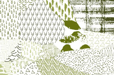 Soyut siyah darbeler, El, Vektör Deseni 'ni çizdi. Geometrik tarzda soyut arkaplan. Soyut çok renkli geometrik desen.