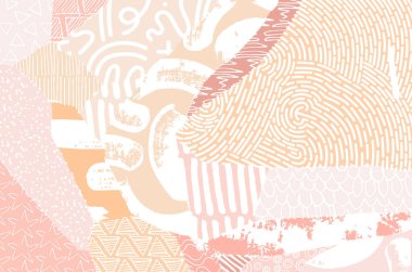 Soyut siyah darbeler, El, Vektör Deseni 'ni çizdi. Geometrik tarzda soyut arkaplan. Soyut çok renkli geometrik desen.