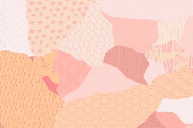 Soyut siyah darbeler, El, Vektör Deseni 'ni çizdi. Geometrik tarzda soyut arkaplan. Soyut çok renkli geometrik desen.