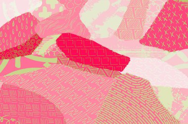 Soyut siyah darbeler, El, Vektör Deseni 'ni çizdi. Geometrik tarzda soyut arkaplan. Soyut çok renkli geometrik desen.