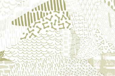 Soyut siyah darbeler, El, Vektör Deseni 'ni çizdi. Geometrik tarzda soyut arkaplan. Soyut çok renkli geometrik desen.