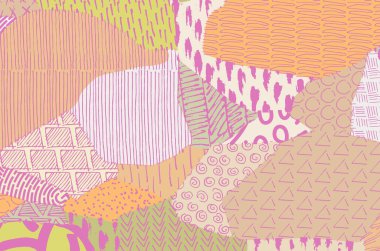 Soyut siyah darbeler, El, Vektör Deseni 'ni çizdi. Geometrik tarzda soyut arkaplan. Soyut çok renkli geometrik desen.