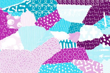 Soyut siyah darbeler, El, Vektör Deseni 'ni çizdi. Geometrik tarzda soyut arkaplan. Soyut çok renkli geometrik desen.