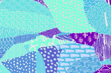 Soyut siyah darbeler, El, Vektör Deseni 'ni çizdi. Geometrik tarzda soyut arkaplan. Soyut çok renkli geometrik desen.