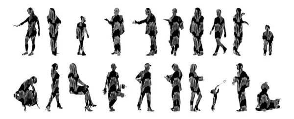 Traits Noirs Abstraits Motif Vectoriel Esquissé Main Fond Abstrait Dans — Image vectorielle