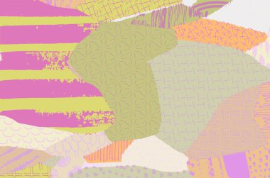 Soyut siyah darbeler, El, Vektör Deseni 'ni çizdi. Geometrik tarzda soyut arkaplan. Soyut çok renkli geometrik desen.