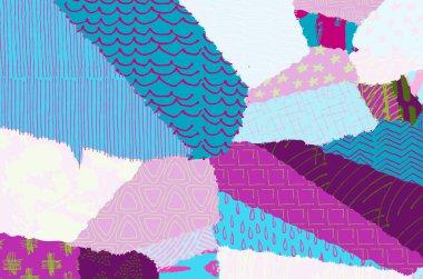 Soyut siyah darbeler, El, Vektör Deseni 'ni çizdi. Geometrik tarzda soyut arkaplan. Soyut çok renkli geometrik desen.