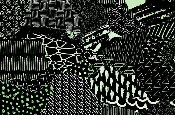 Abstrakte Schwarze Striche Handskizziertes Vektormuster Abstrakter Hintergrund Geometrischen Stil Abstraktes — Stockvektor