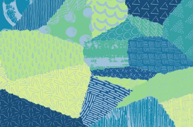 Soyut siyah darbeler, El, Vektör Deseni 'ni çizdi. Geometrik tarzda soyut arkaplan. Soyut çok renkli geometrik desen.