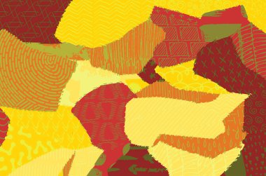 Soyut siyah darbeler, El, Vektör Deseni 'ni çizdi. Geometrik tarzda soyut arkaplan. Soyut çok renkli geometrik desen.