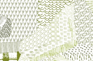 Soyut siyah darbeler, El, Vektör Deseni 'ni çizdi. Geometrik tarzda soyut arkaplan. Soyut çok renkli geometrik desen.