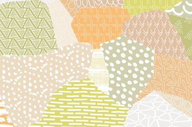 Soyut siyah darbeler, El, Vektör Deseni 'ni çizdi. Geometrik tarzda soyut arkaplan. Soyut çok renkli geometrik desen.