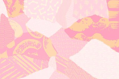 Soyut siyah darbeler, El, Vektör Deseni 'ni çizdi. Geometrik tarzda soyut arkaplan. Soyut çok renkli geometrik desen.