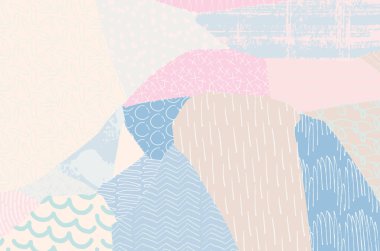 Soyut siyah darbeler, El, Vektör Deseni 'ni çizdi. Geometrik tarzda soyut arkaplan. Soyut çok renkli geometrik desen.