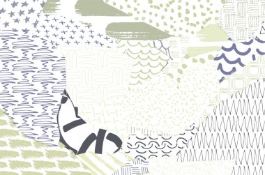 Soyut siyah darbeler, El, Vektör Deseni 'ni çizdi. Geometrik tarzda soyut arkaplan. Soyut çok renkli geometrik desen.