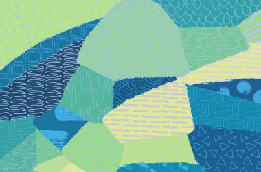 Soyut siyah darbeler, El, Vektör Deseni 'ni çizdi. Geometrik tarzda soyut arkaplan. Soyut çok renkli geometrik desen.